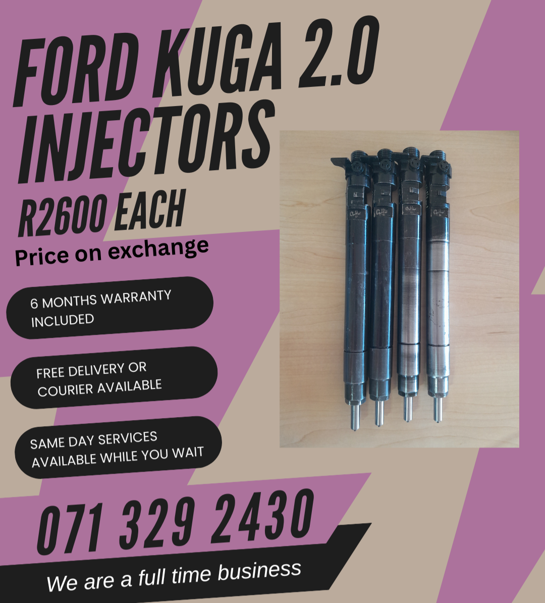 FORD KUGA 2.0 INJECTORS FOR SALE WITH WARRANTY ON - Private Seller FORD KUGA 2.0 INJECTORS FOR SALE WITH WARRANTY ON - Private Seller