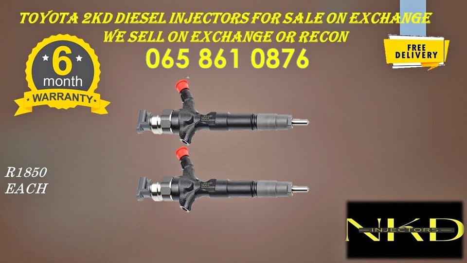 TOYOTA 2KD DIESEL INJECTORS FOR SALE OR RECON WITH 6 MONTHS WARRANTY