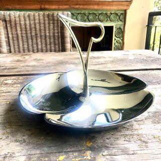 Mid Century Modern 1960's Chrome Appetizer Serving Tray by KROMEX