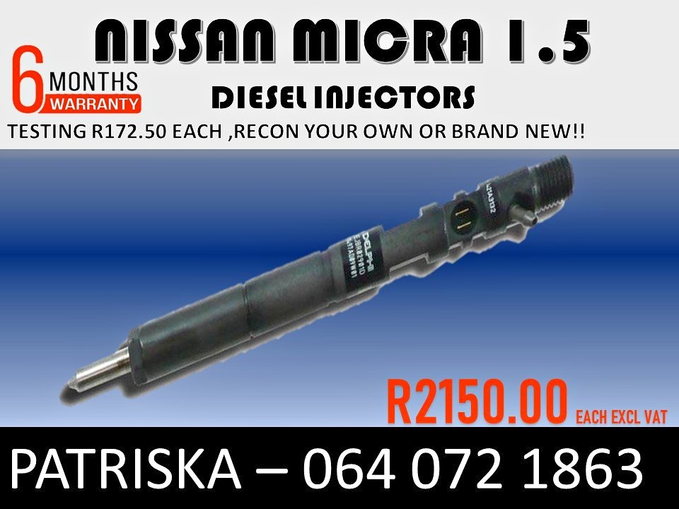 NISSAN MICRA 1.5 INJECTORS ,RECON YOUR OWN OR BRAND NEW FOR SALE