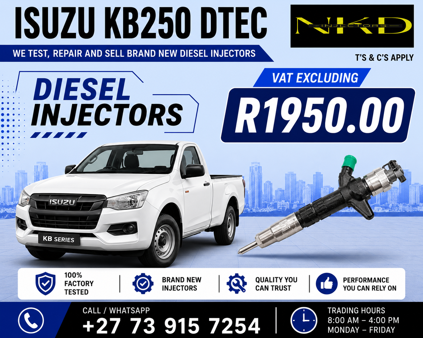 Isuzu_KB250_DTEC_Injectors - Private Seller Isuzu_KB250_DTEC_Injectors - Private Seller