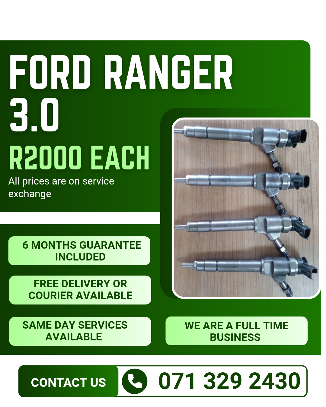 FORD RANGER 3.0 INJECTORS FOR SALE WITH WARRANTY - Private Seller FORD RANGER 3.0 INJECTORS FOR SALE WITH WARRANTY - Private Seller