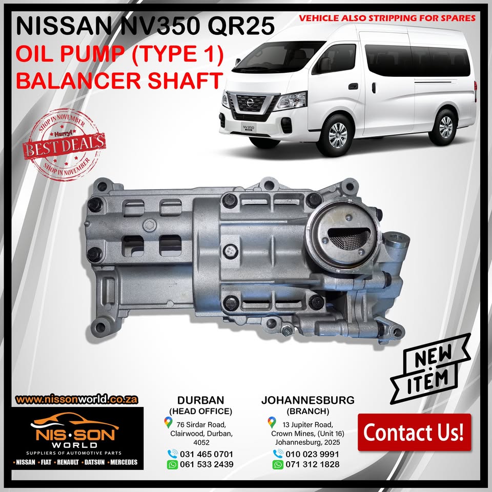 NISSAN NV350 QR25 OIL BALANCER SHAFT (TYPE 1) - Private Seller