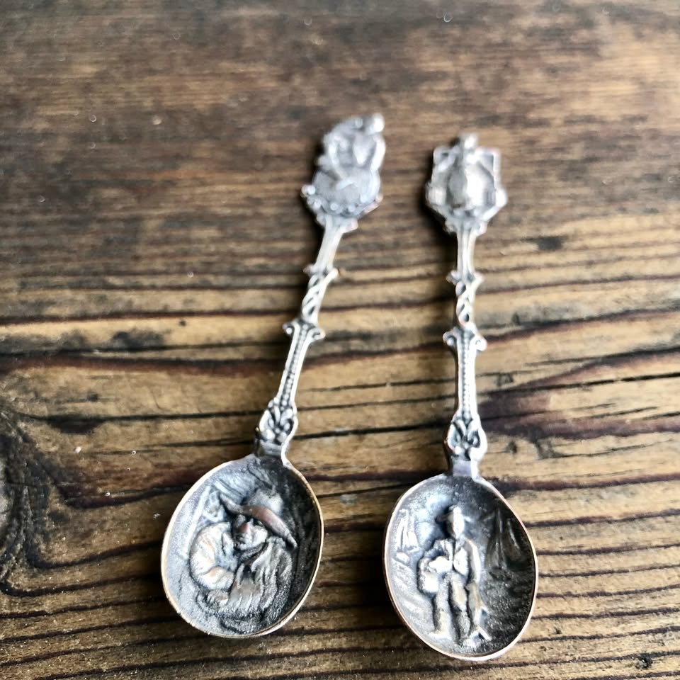 Two Charming Vintage Dutch Silver-Plated Mustard Spoons – Made in Holland 90 (11.5 cm)
