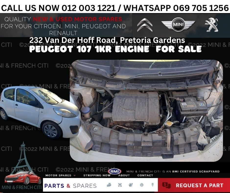 Peugeot 107 2012 1KR 1.0L Engine For Sale – Don't miss out