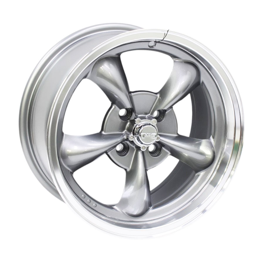 14″ GR826E 4/100 Gunmetal Machine Lip Alloy Wheels