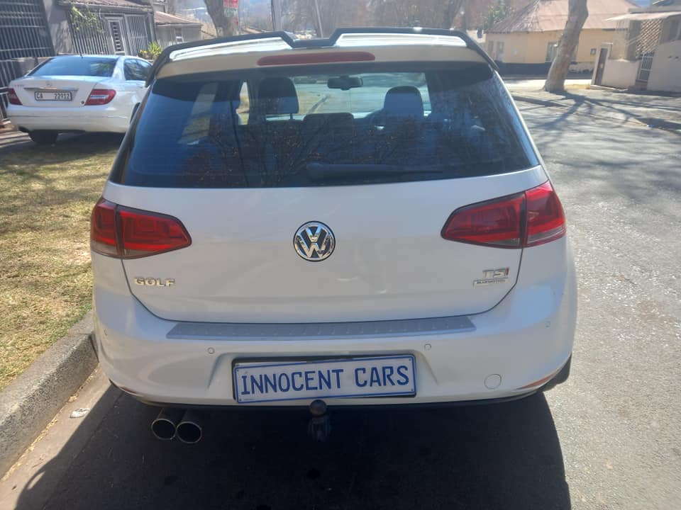 USED 2014 VW GOLF 7 TSI 1.4 PETROL, AUTOMATIC LEATHER SEATS, WHITE COLOR, MILEAGE
