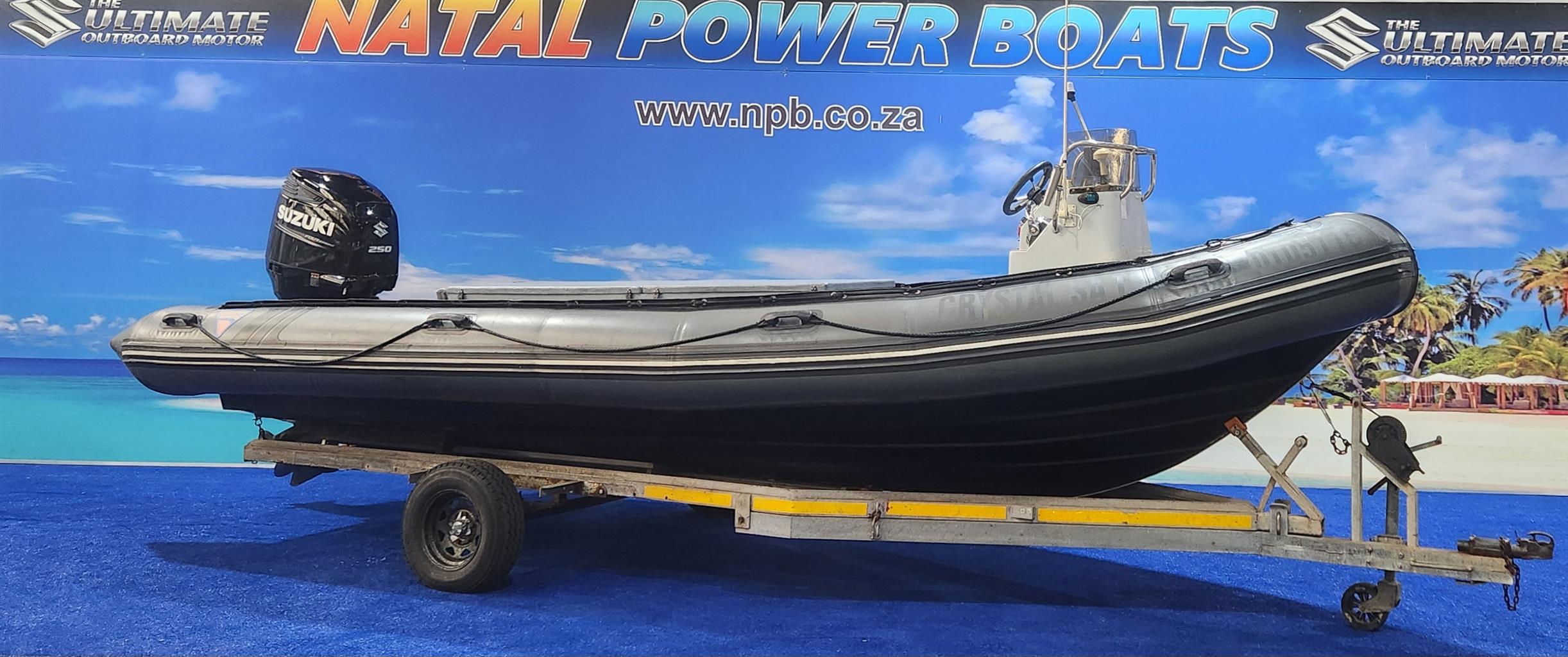 7M DUCK ON TRAILER 2 X 80 HP SUZUKI 4 STROKES