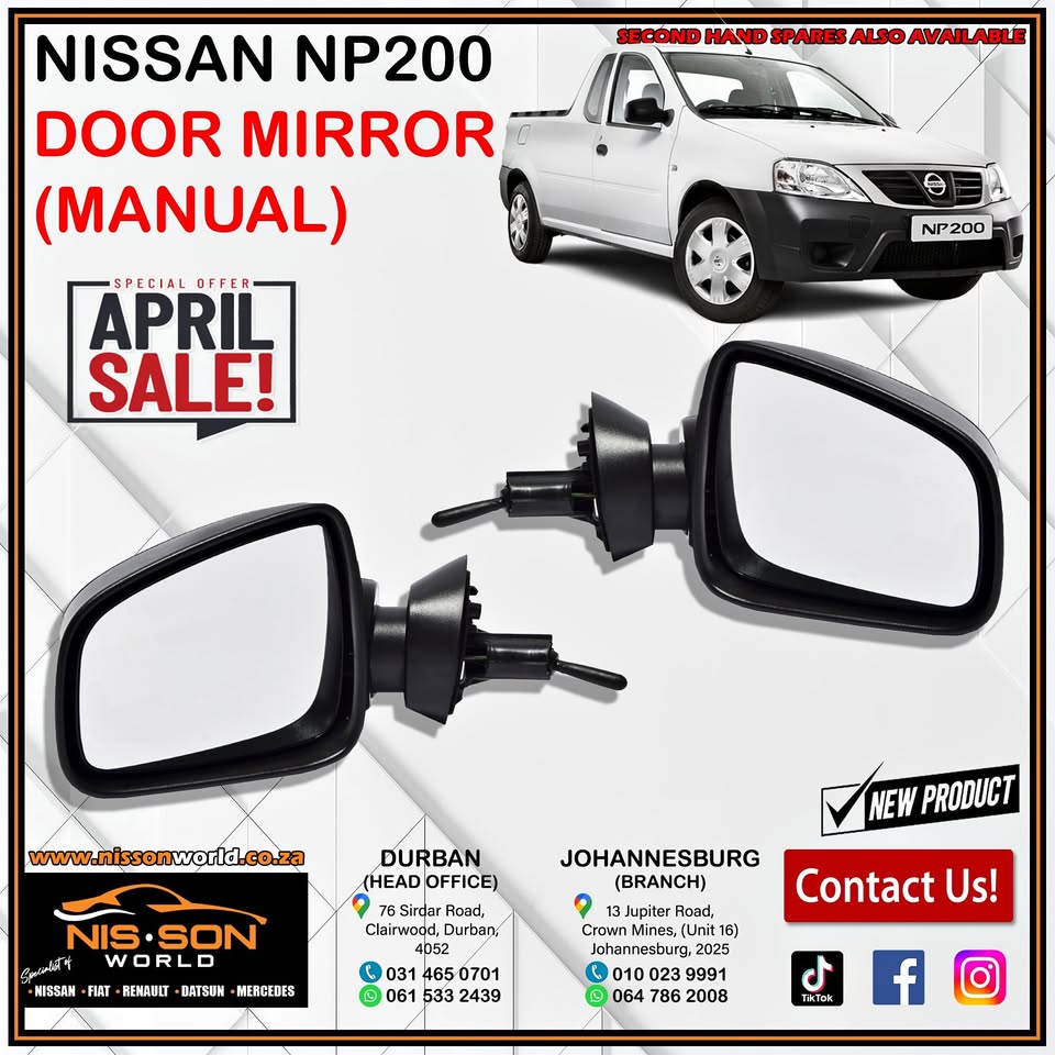 NISSAN NP200 DOOR MIRROR (MANUAL)