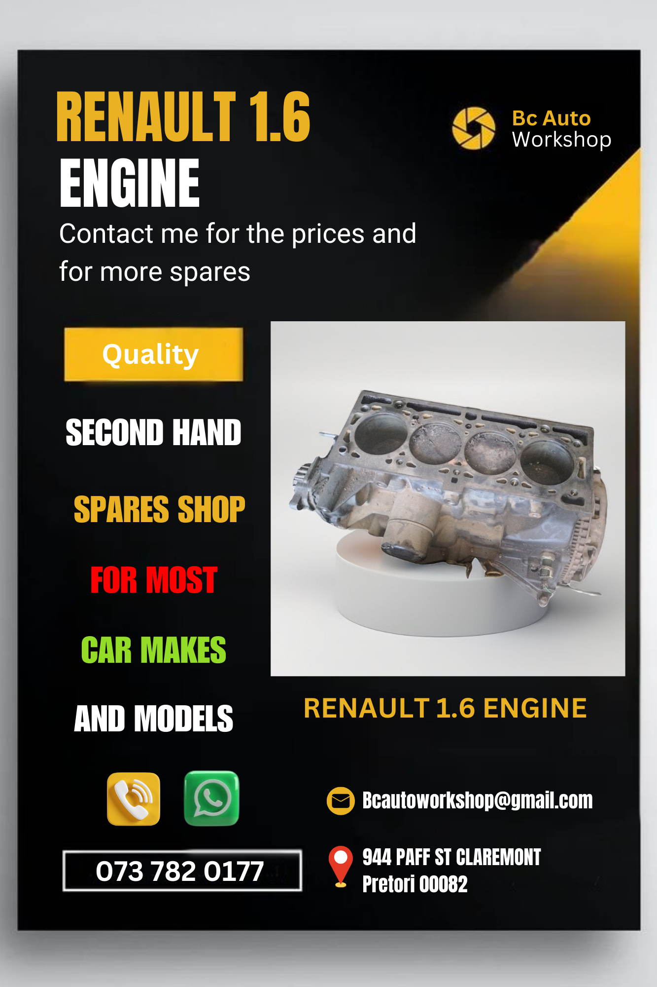 Renault engine 1.6 call us for more information - Private Seller