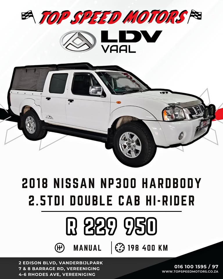 2018 NISSAN NP300 HARDBODY 2.5TDI DOUBLE CAB HI-RIDER