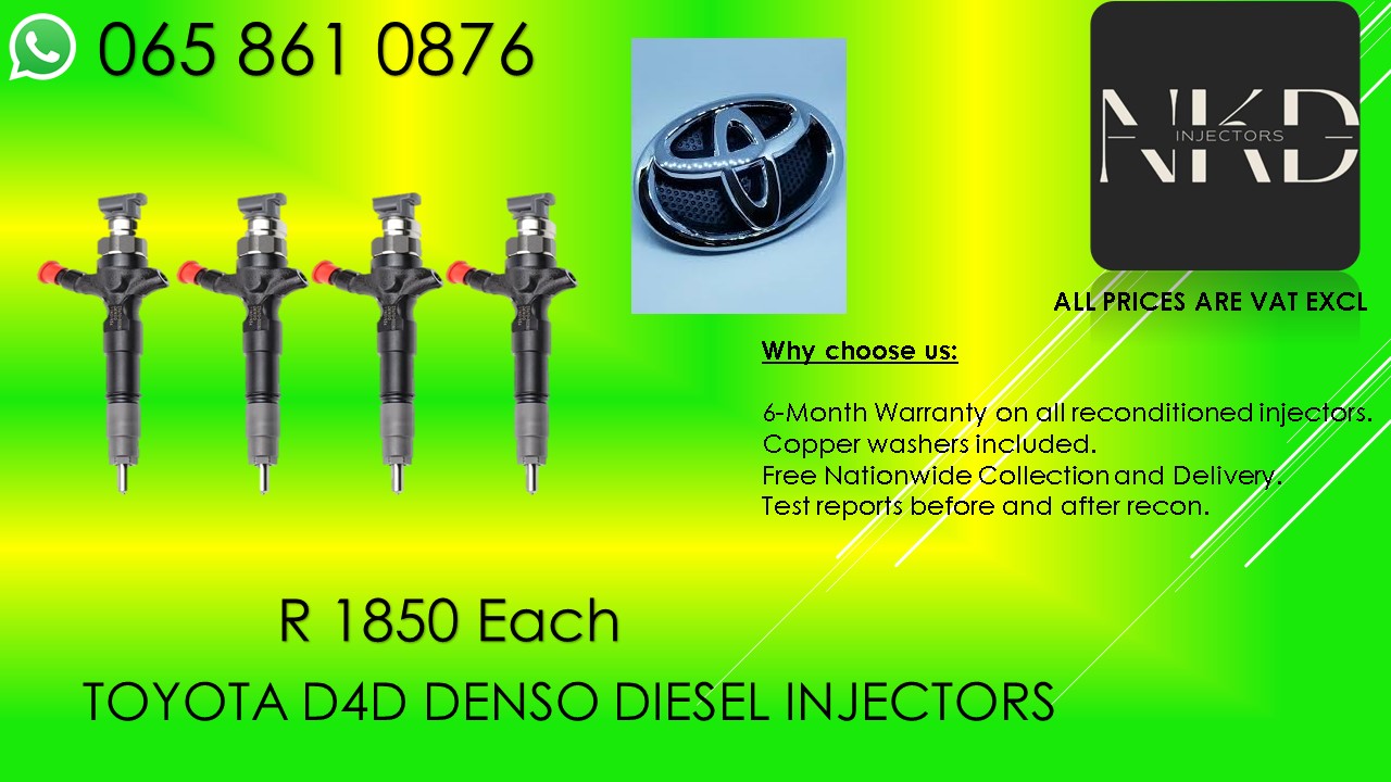 Toyota D4D 1KD AND 2KD diesel injectors for sale on service exchange or recon. - Private Seller Toyota D4D 1KD AND 2KD diesel injectors for sale on service exchange or recon. - Private Seller
