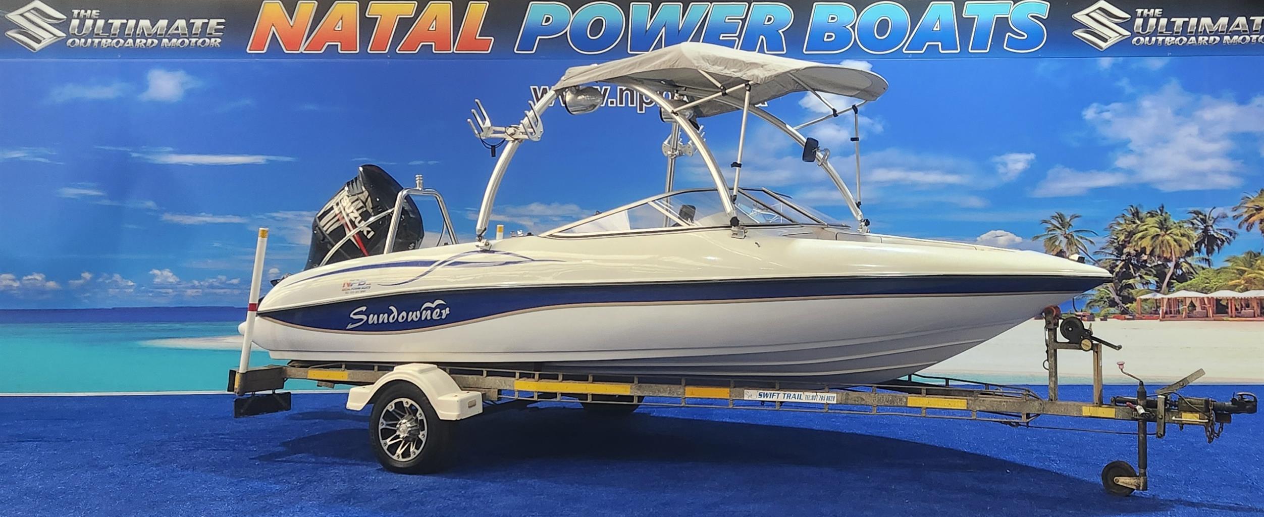 SUNDOWNER 190 ON TRAILER 150 HP SUZUKI 4 STROKE