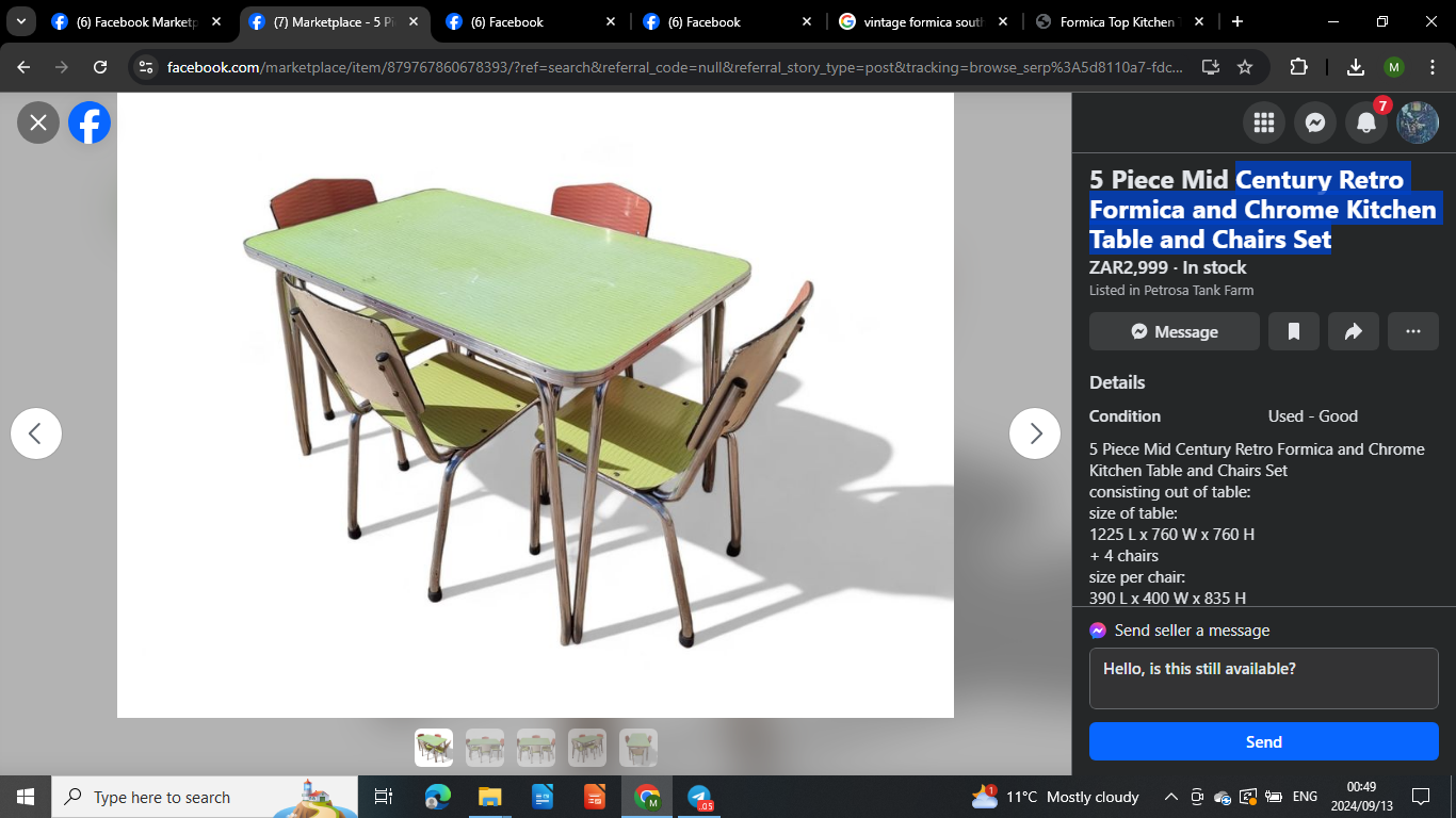 Looking for "vintage formica" kitchen table / countertop. contact me for offer.