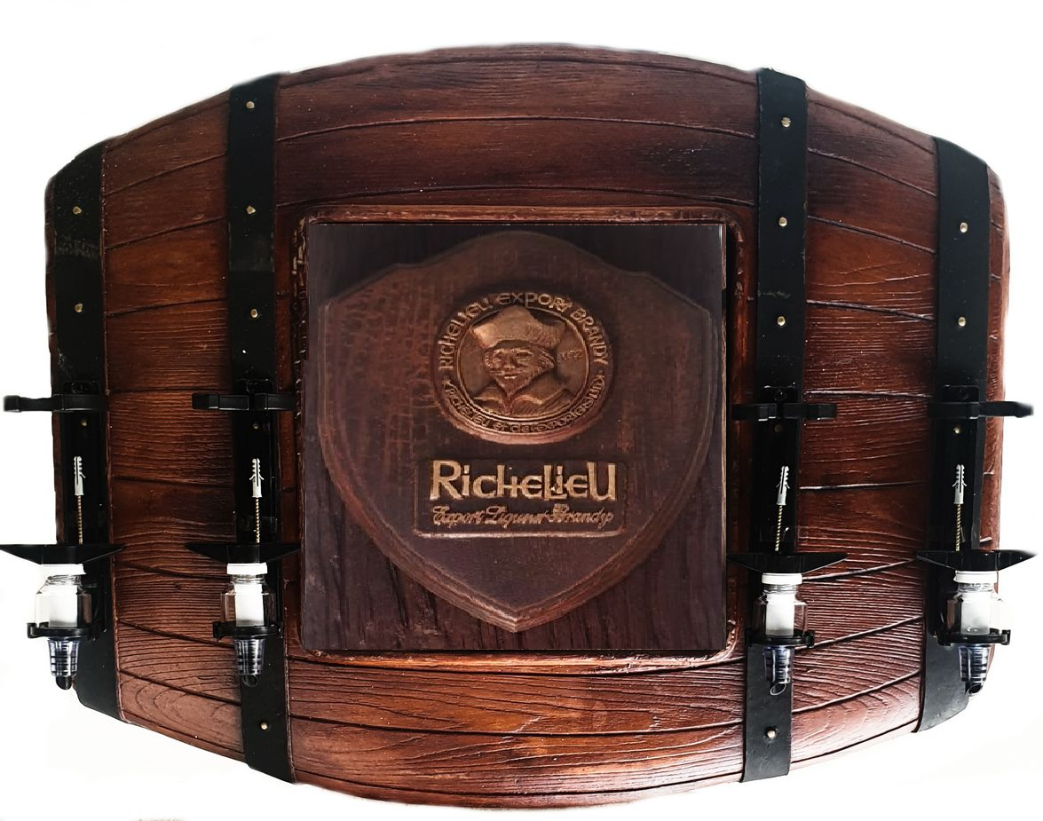 Richelieu Premium Liqueur Liquor Dispensers Flat Barrel with 4 Optics. New Items
