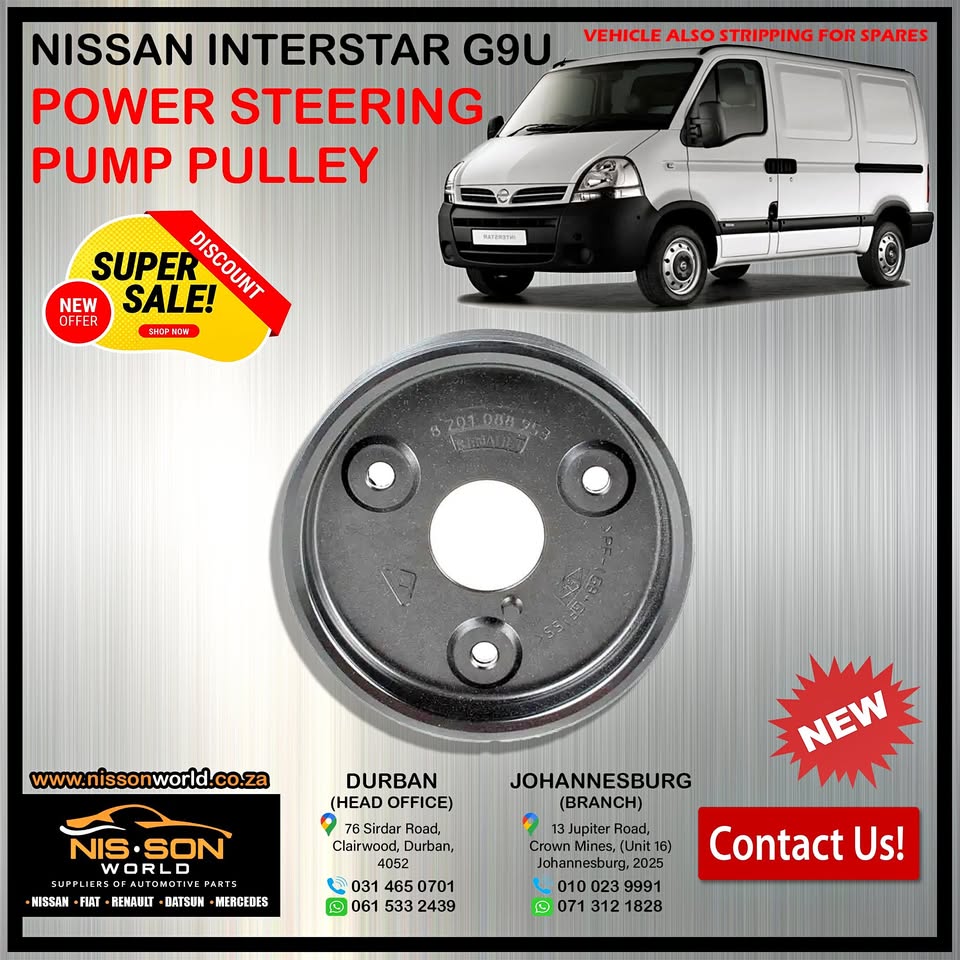 NISSAN INTERSTAR G9U POWER STEERING PUMP PULLEY - Private Seller