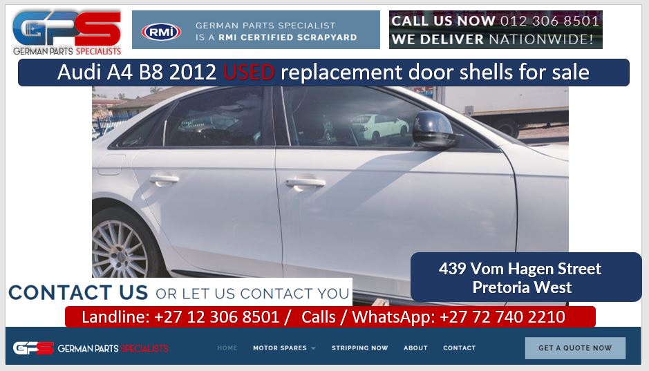 Audi A4 B8 2012 used replacement door shells for sale - Private Seller Audi A4 B8 2012 used replacement door shells for sale - Private Seller