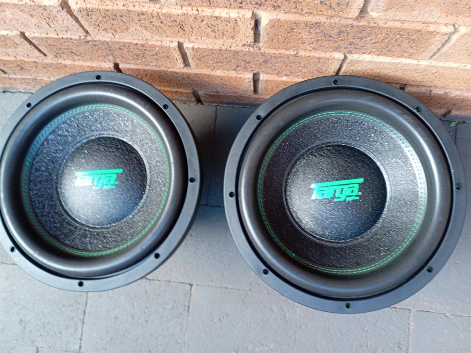 Car Audio Bass Combo 2 x Pythons Subwoofers & 34500w Targa Amplifier