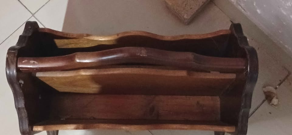 Vintage Solid Wood Magazine Rack
