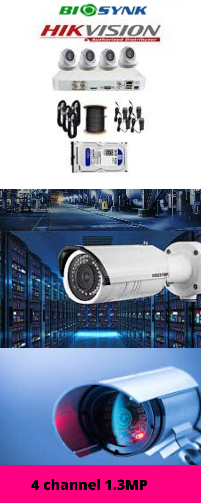 CCTV SYSTEM - ANALOGUE HD 1.3MP 4 channel 