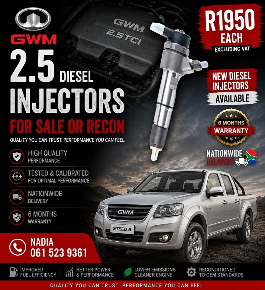 GWM 2,5 DIESEL INJECTORS FOR SALE - Private Seller GWM 2,5 DIESEL INJECTORS FOR SALE - Private Seller