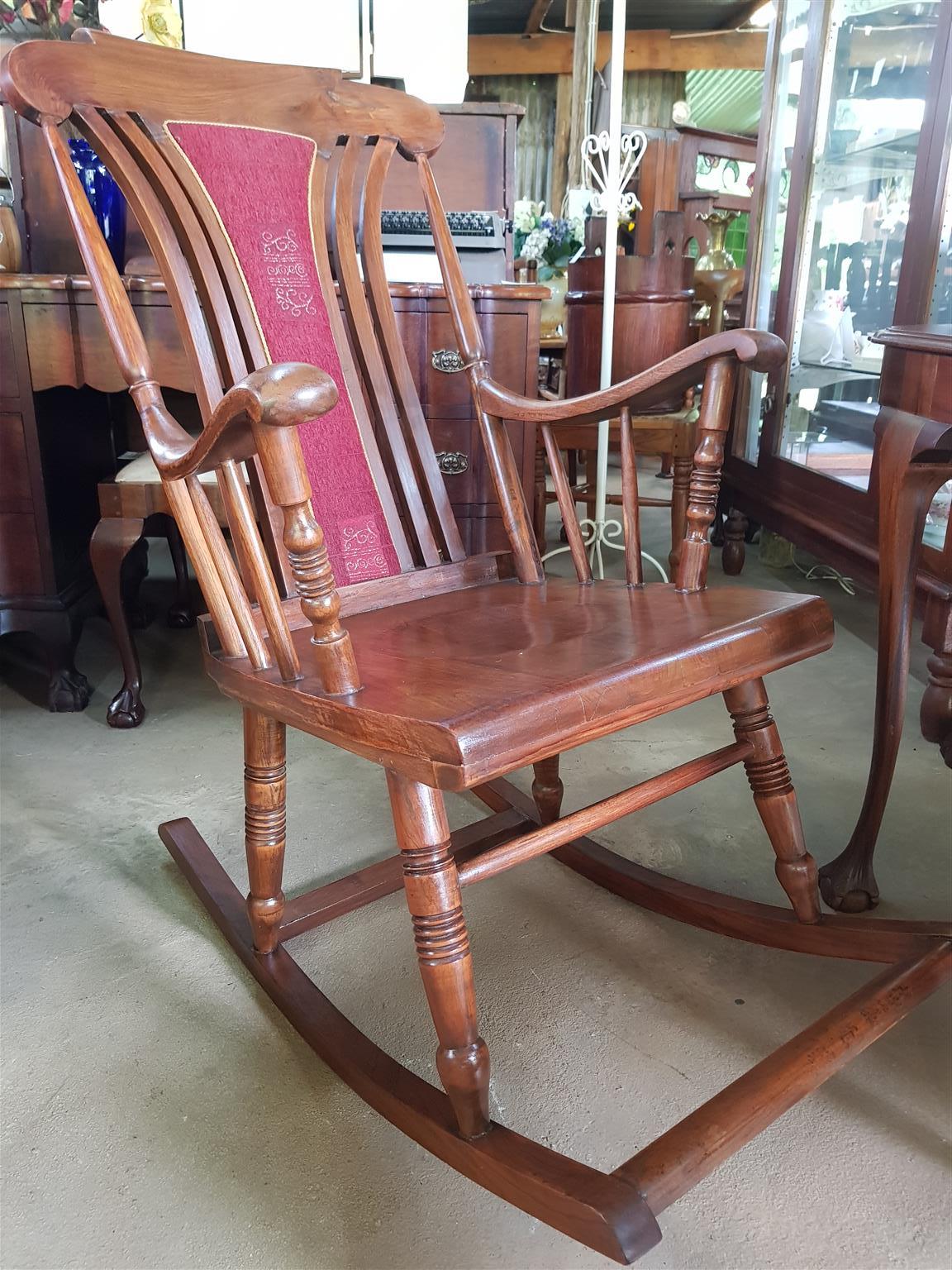 Lovely Rocking Chair of Solid Walnut ~ Circa 1910 Lovely Rocking Chair of Solid Walnut ~ Circa 1910