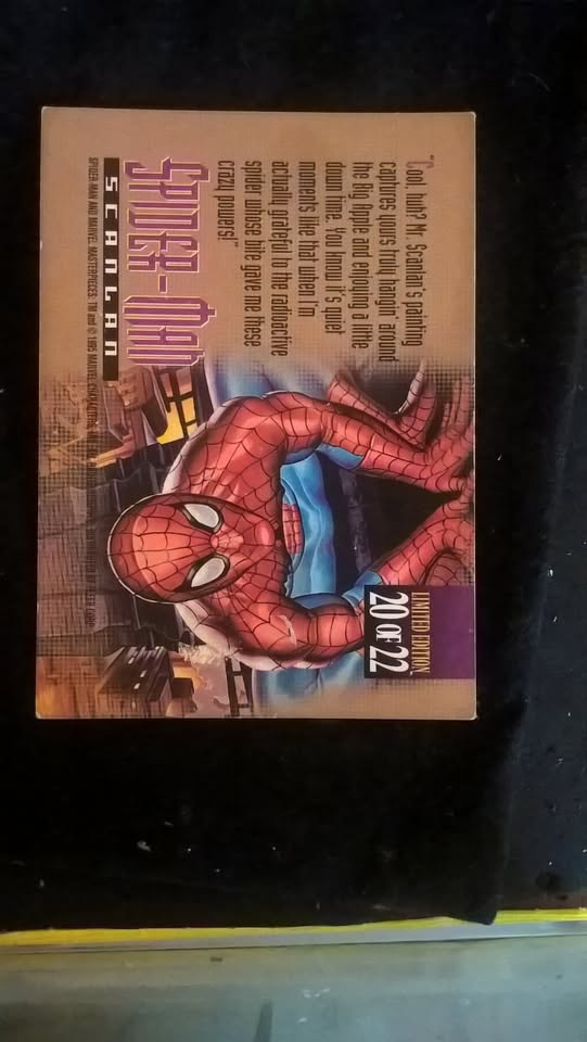 995 Marvel Masterpieces Spider-Man Canvas Card!