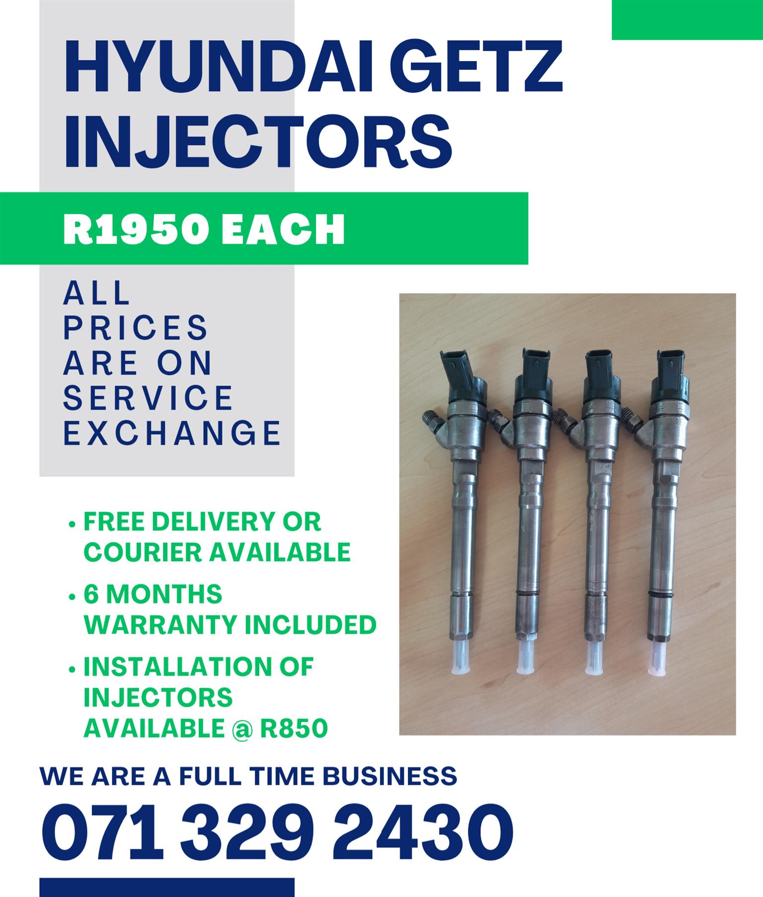 HYUNDAI GETZ 1.5 INJECTORS FOR SALE WITH WARRANTY - Private Seller HYUNDAI GETZ 1.5 INJECTORS FOR SALE WITH WARRANTY - Private Seller