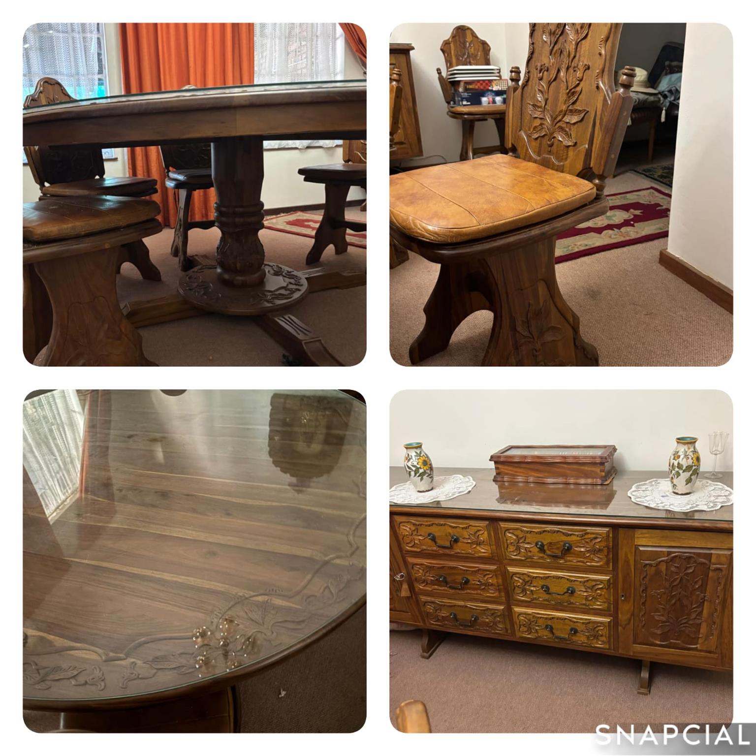 8 Seater Kiaat Dining Room with Sideboard for Sale Well Kept