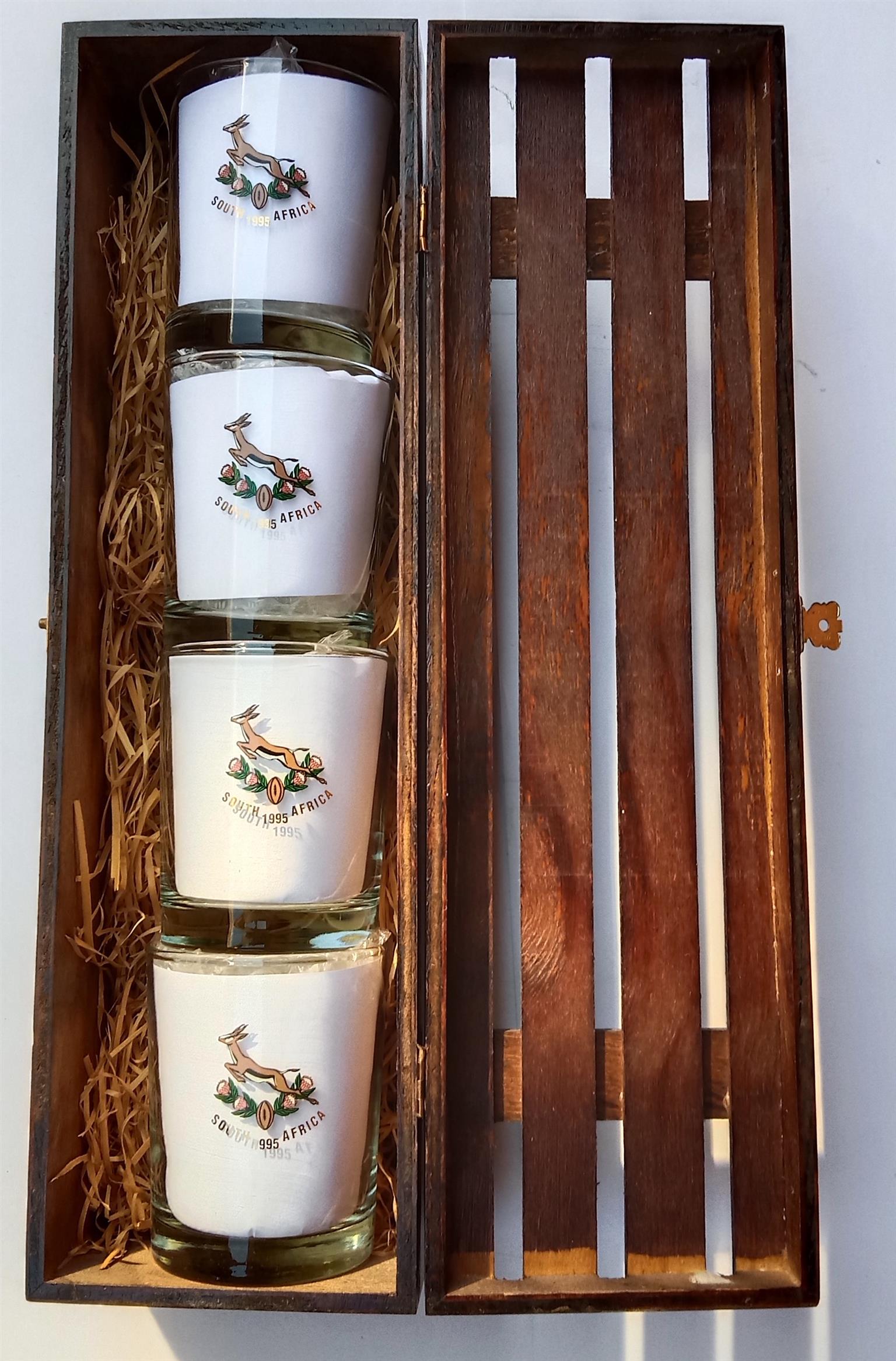 1995 Rugby World Cup Glasses with Braai Apron