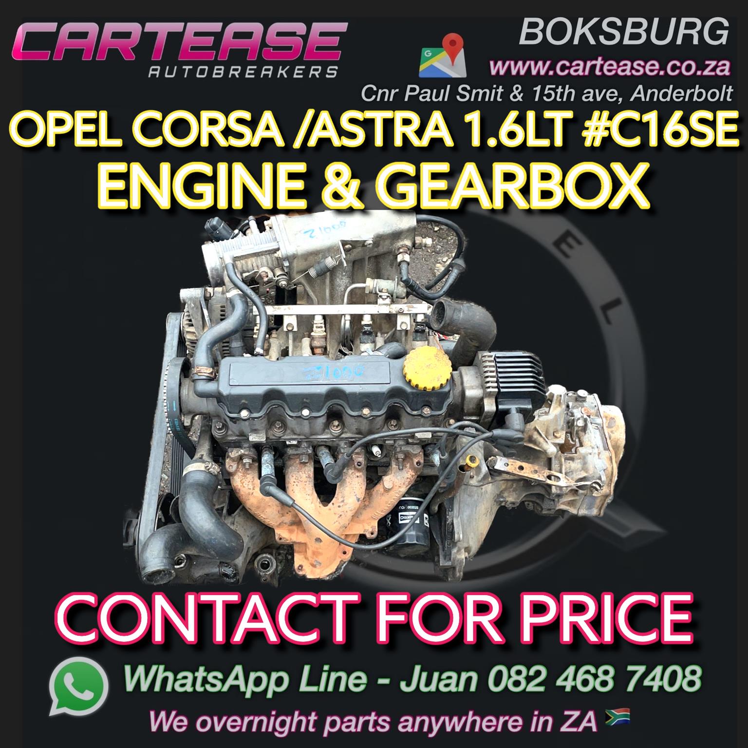 OPEL CORSA /ASTRA 1.6LT #C16SE ENGINE AND GEARBOX - Private Seller