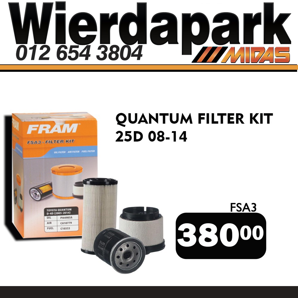 Quantum Filter Kit ONLY R380 at Wierdapark Midas!