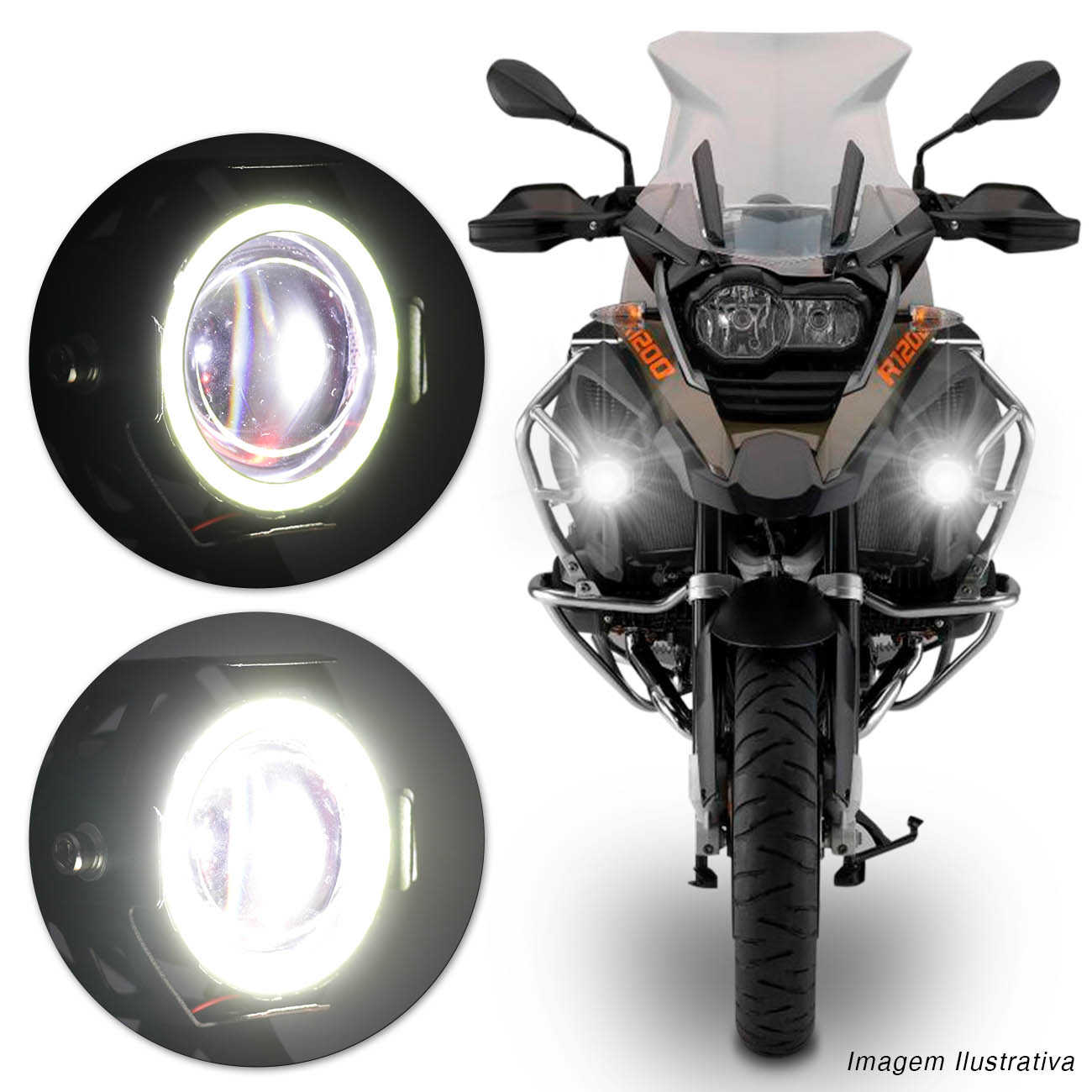 LED Angel Eye Spotlights, Devil Eye Universal Auxiliary Halo Ring Spotlights. Brand New Products.