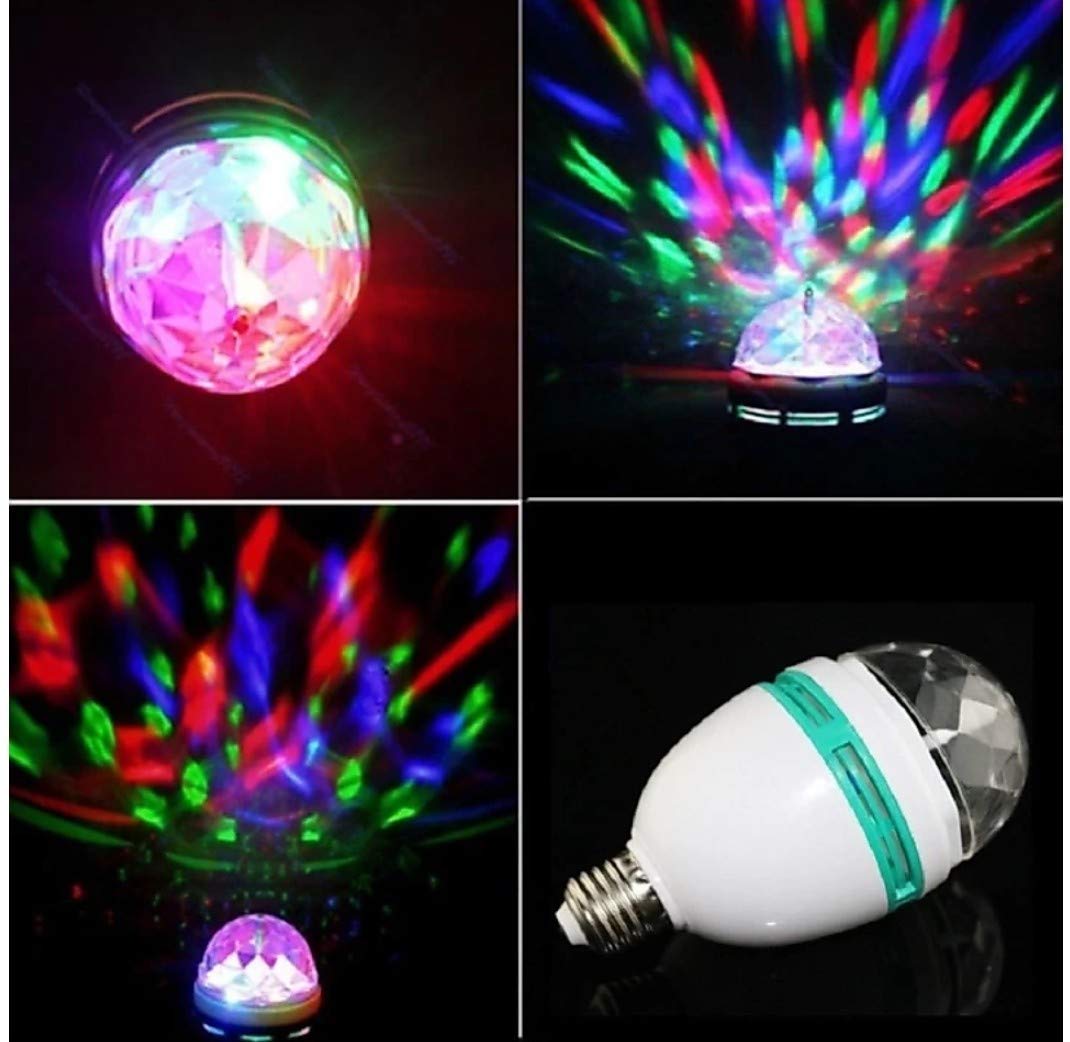 Auto Rotating DJ Party Disco Stage MultiColour RGB LED E27 Socket Crystal Lamp.
