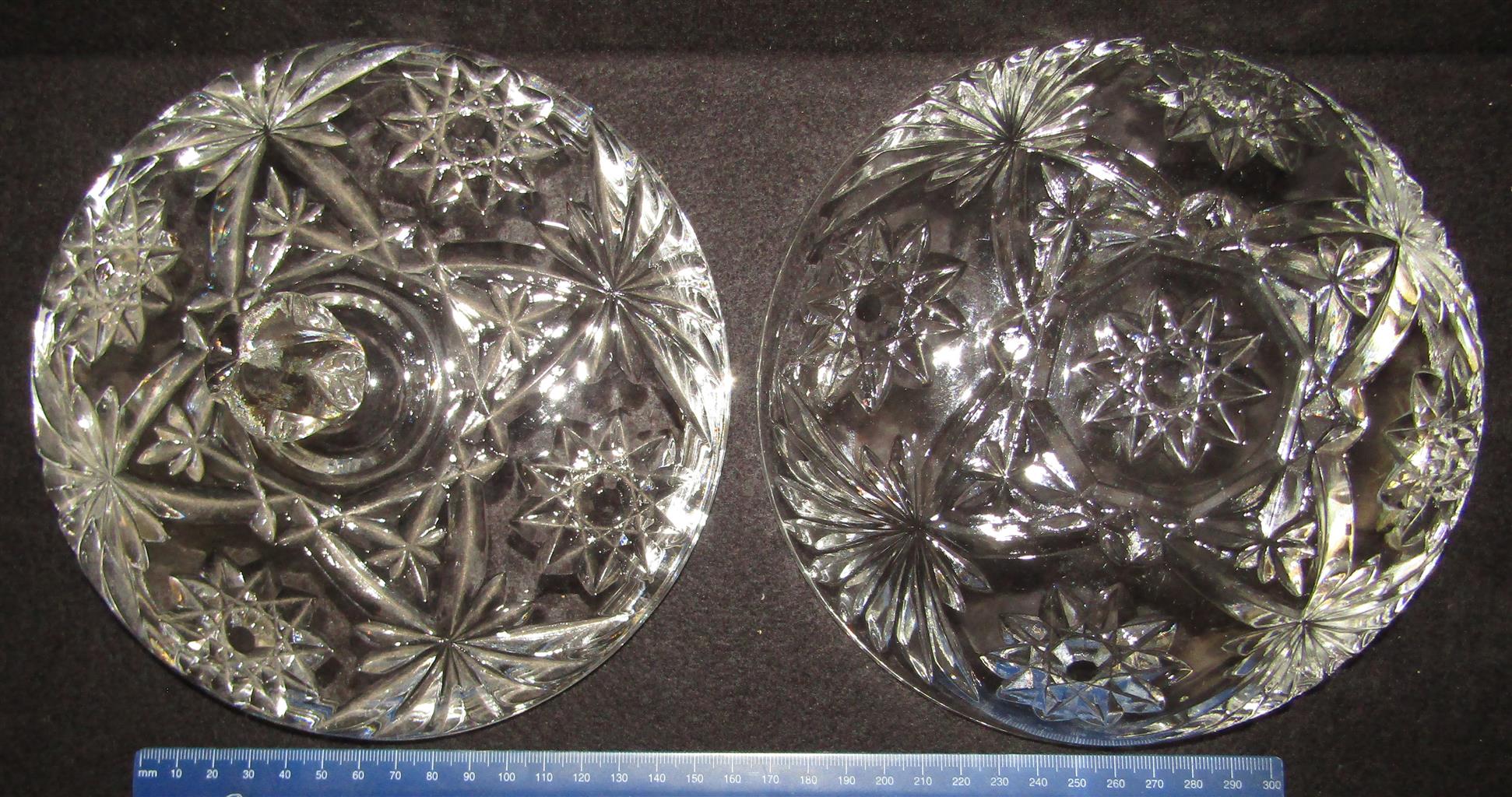 Crystal Glass Candy Bowl and Lid - d=18cm