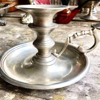 Vintage Gothic Silver plated/pewter Candle Holder – Unique & Heavy