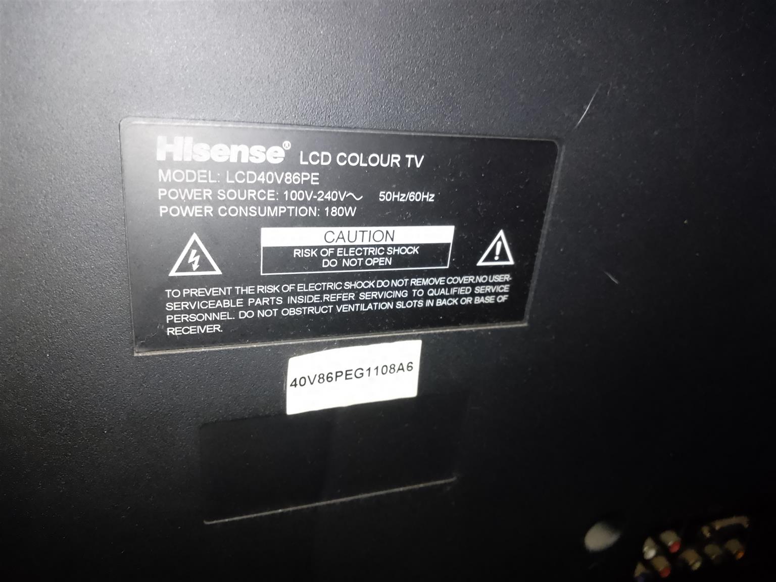 Hisense LCD Colour TV, 40 inch, great working condition