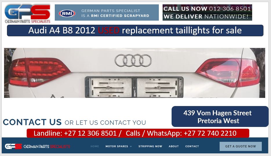 Audi A4 B8 2012 used replacement tail lights for sale - Private Seller Audi A4 B8 2012 used replacement tail lights for sale - Private Seller