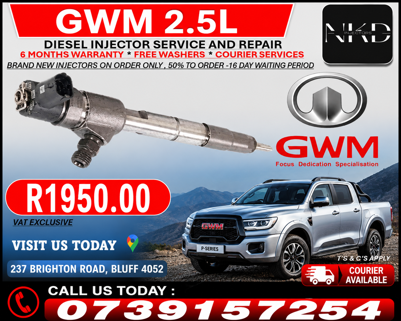 GWM_2.5L_Diesel_Injectors_On_Recondition - Private Seller GWM_2.5L_Diesel_Injectors_On_Recondition - Private Seller