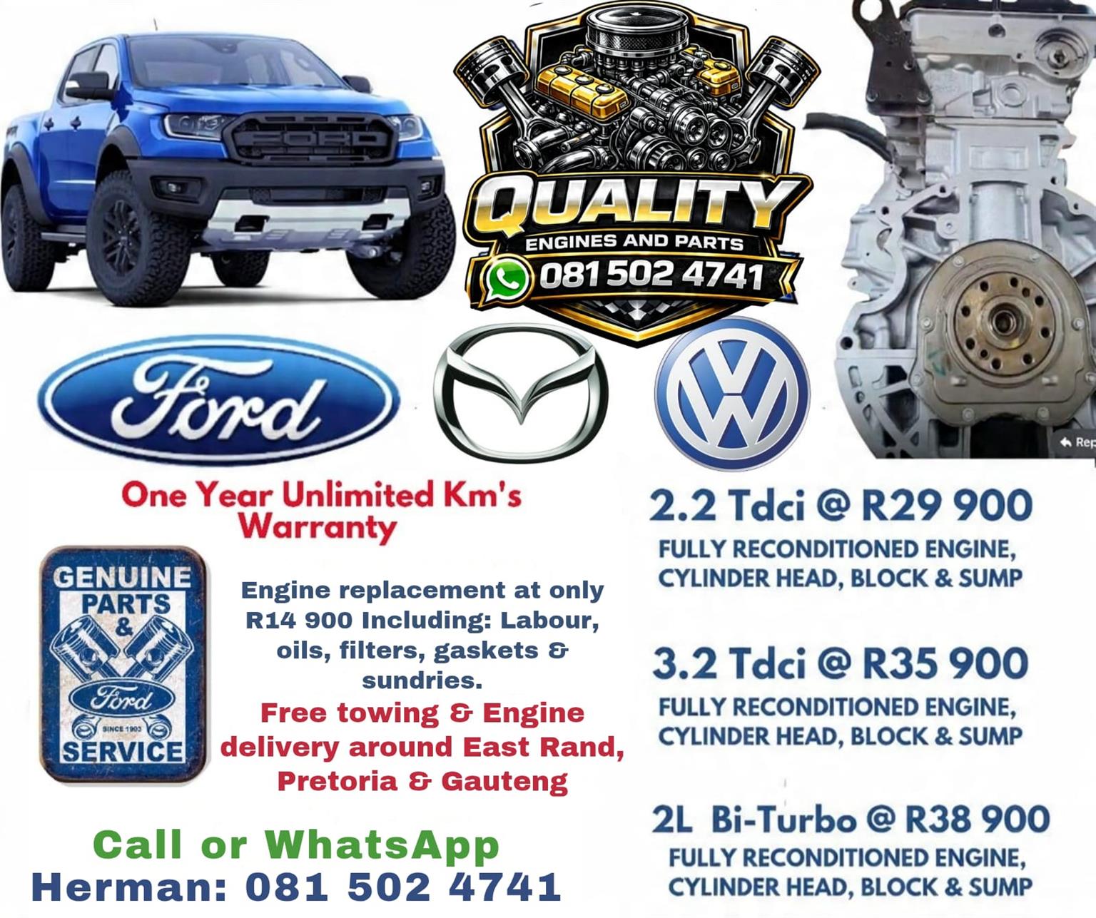 Ford Ranger reconditioned engines - Private Seller Ford Ranger reconditioned engines - Private Seller