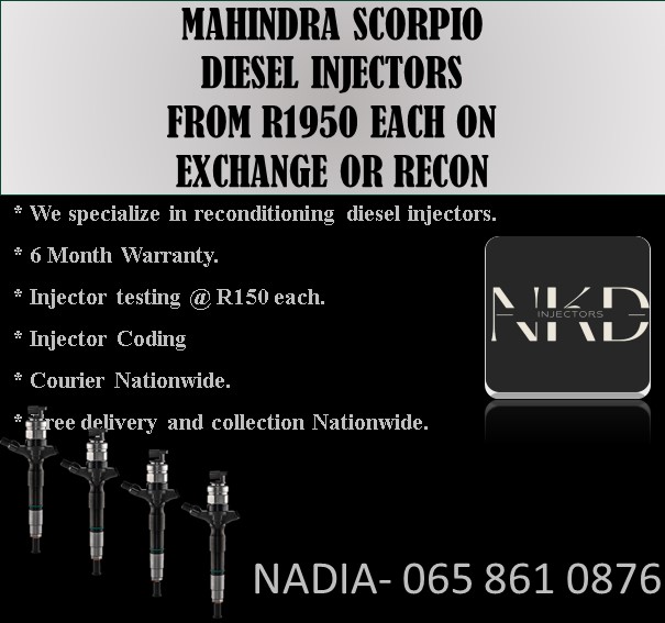 MAHINDRA SCORPIO DIESEL INJECTORS WE SELL ON EXCHANGE OR RECON - Private Seller MAHINDRA SCORPIO DIESEL INJECTORS WE SELL ON EXCHANGE OR RECON - Private Seller