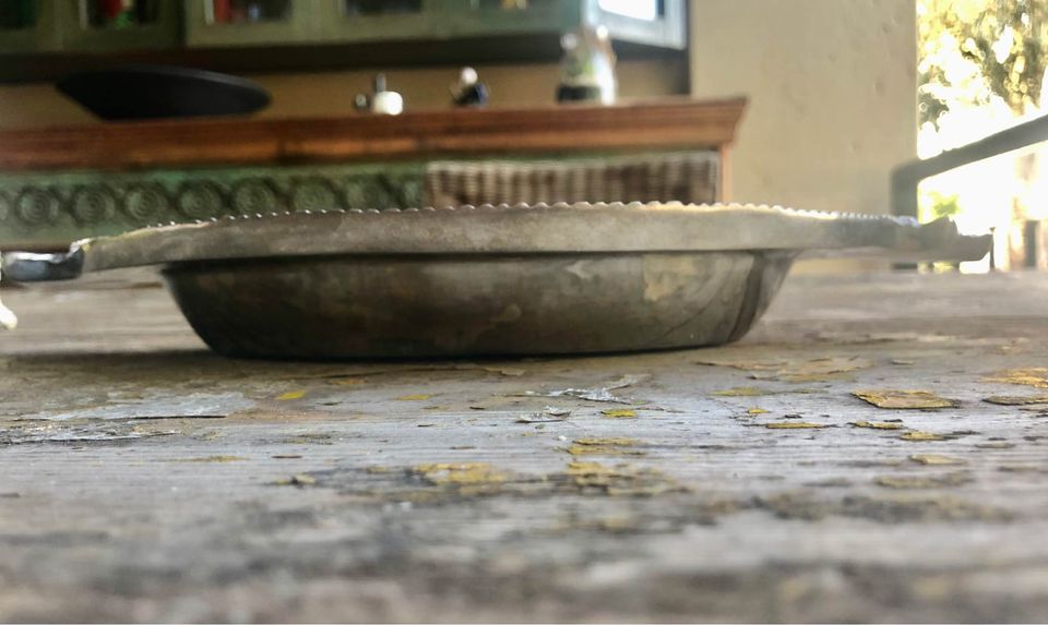 Beautiful Pewter snack serving tray made in India