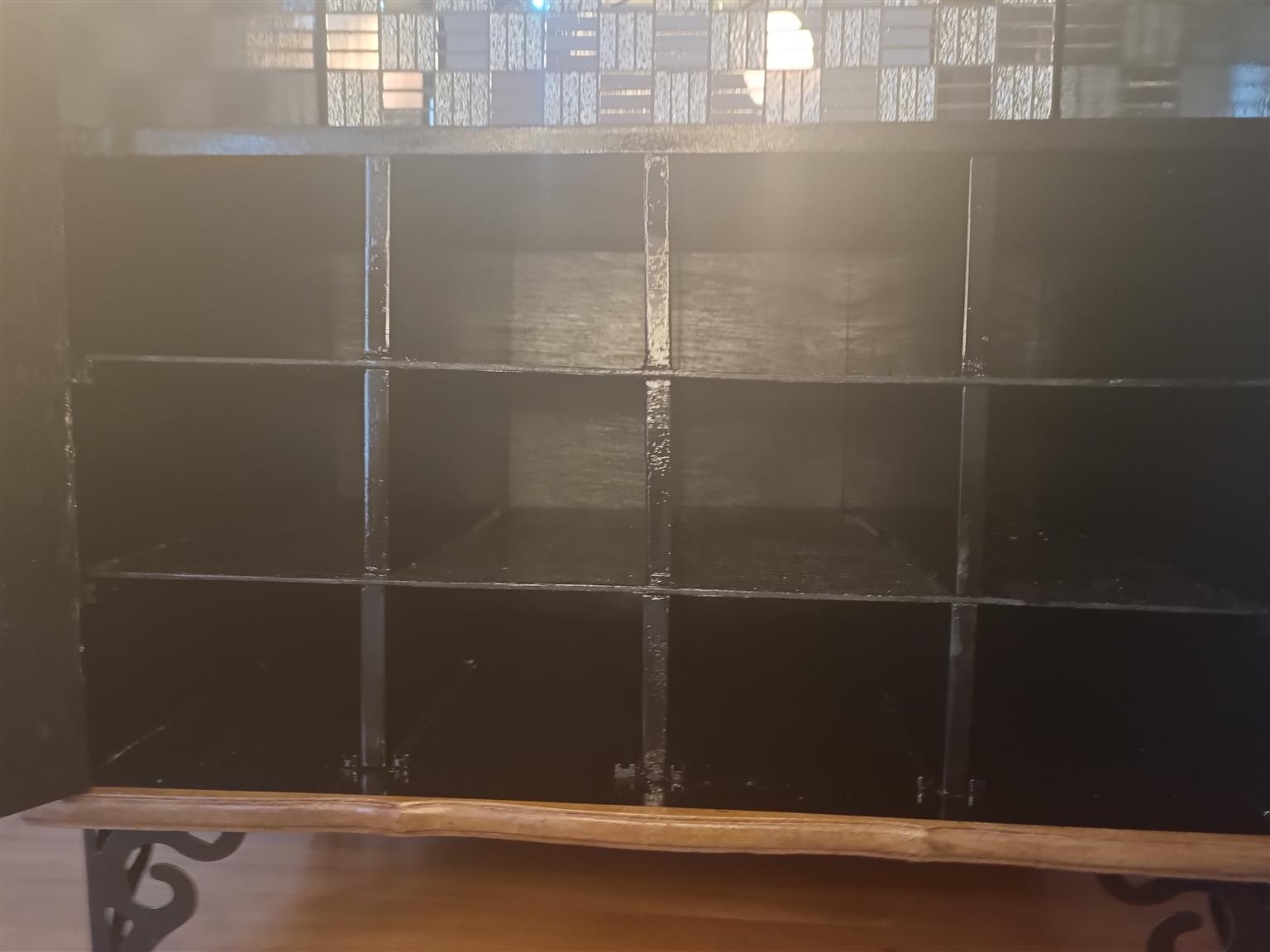 Refurbished Lockable Bar/Mixology Cabinet – With Lights & Glass Holders