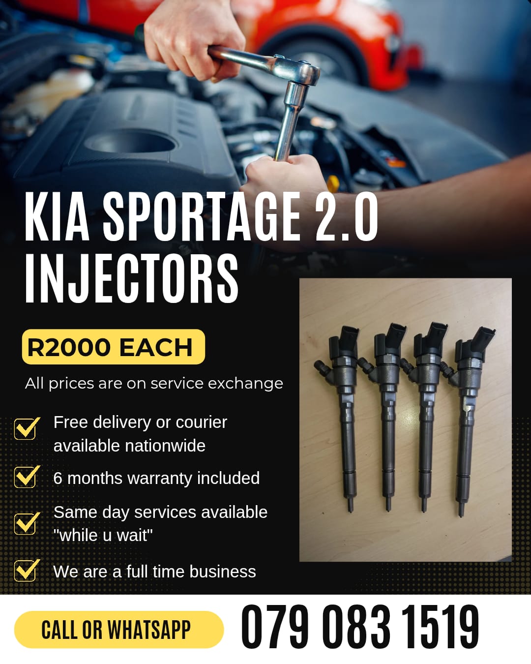 KIA SPORTAGE 2.0 INJECTORS FOR SALE WITH WARRANTY - Private Seller KIA SPORTAGE 2.0 INJECTORS FOR SALE WITH WARRANTY - Private Seller
