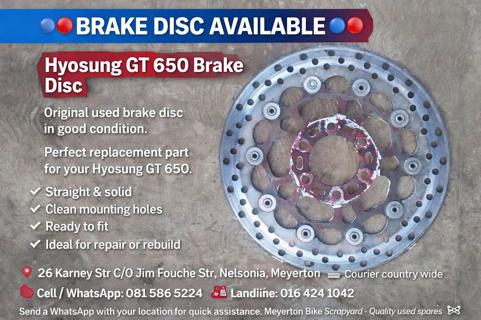 Hyosung GT 650 brake disc - Private Seller Hyosung GT 650 brake disc - Private Seller