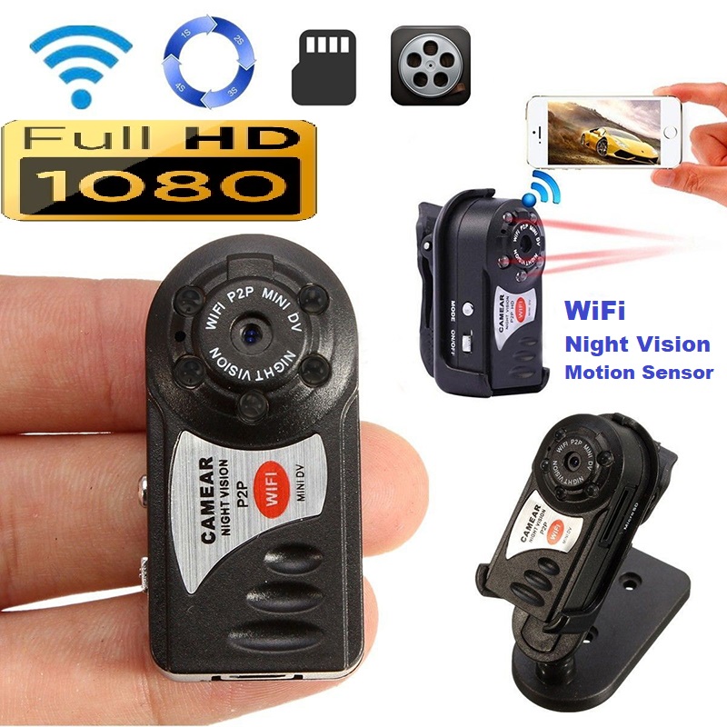 WiFi Mini Hidden Spy Camera, Portable NVR WiFi Q7 P2P Miniature Spy DVR Camera.