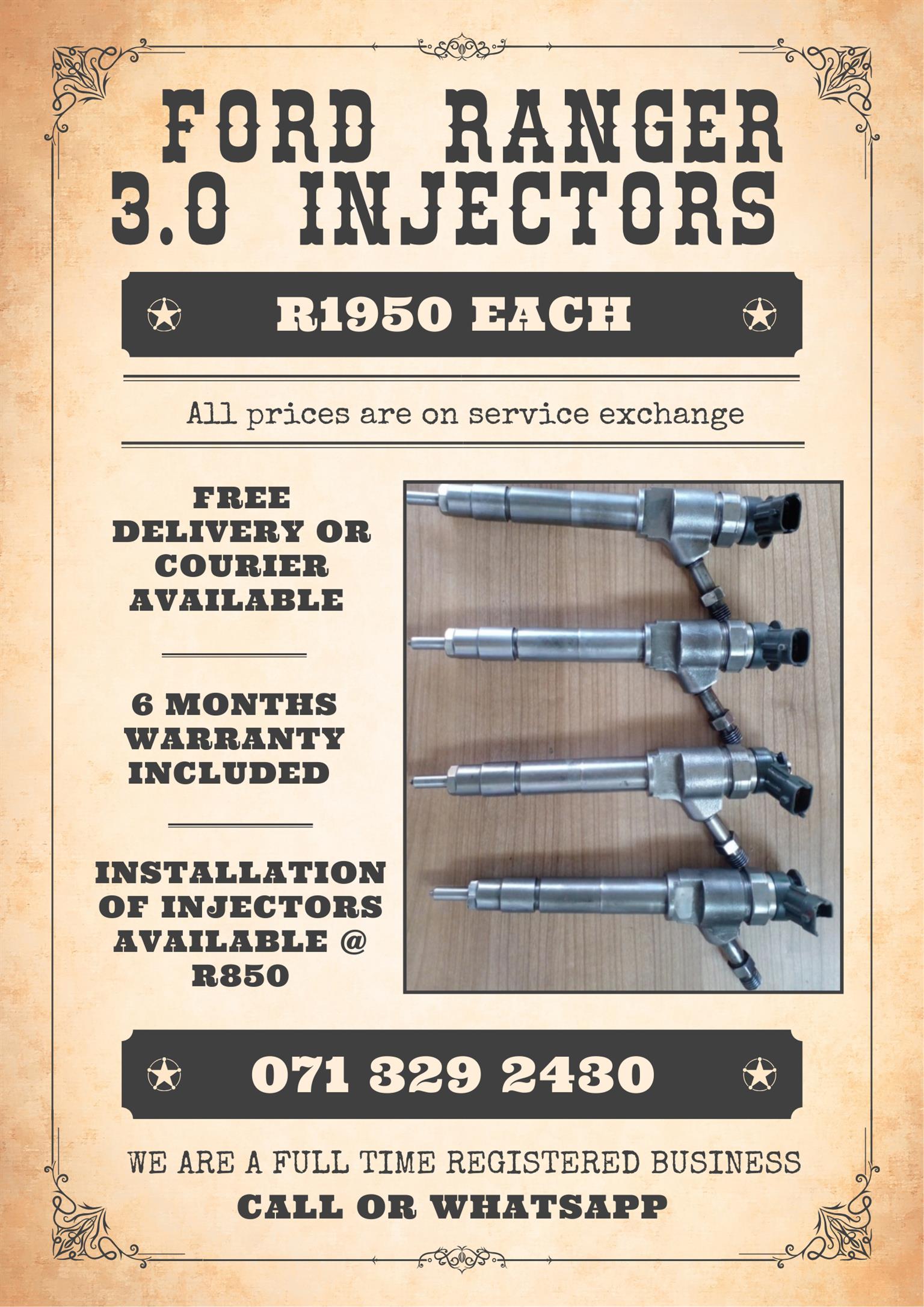 FORD RANGER 3.0 INJECTORS FOR SALE WITH WARRANTY - Private Seller FORD RANGER 3.0 INJECTORS FOR SALE WITH WARRANTY - Private Seller