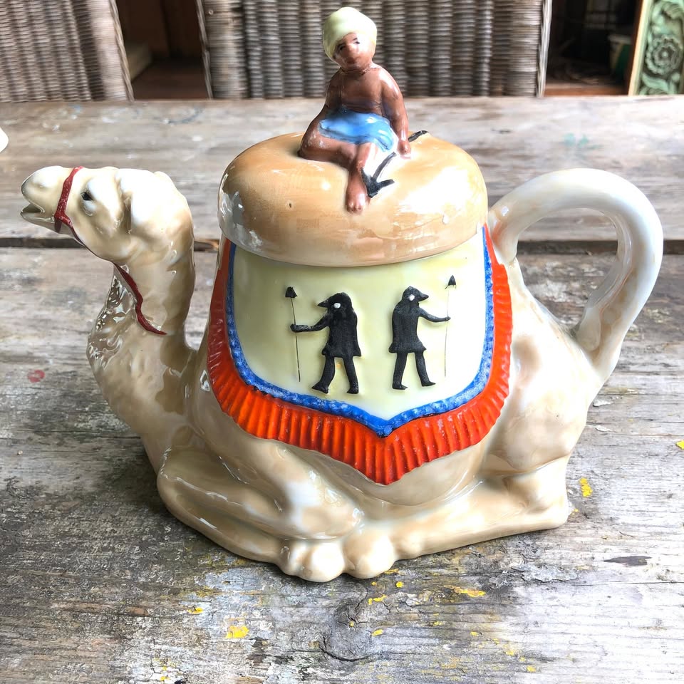 An Egyptian, very unique hand painted camel  Teapot (please note condition) An Egyptian, very unique hand painted camel  Teapot (please note condition)