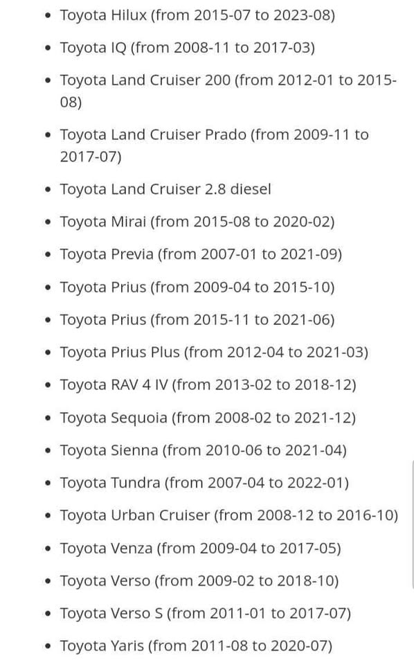 Toyota & Lexus TPMS Tyre pressure monitor sensors - Private Seller
