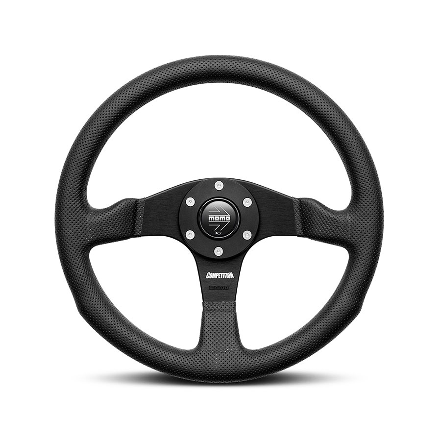 Momo Competition Black Leather Sport Steering Wheel (350mm) Momo Competition Black Leather Sport Steering Wheel (350mm)